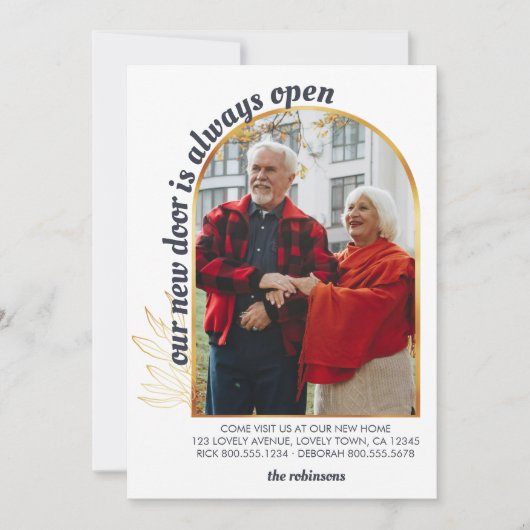 Faire-part Porte toujours ouverte Arche Or Photo Grey Moving (Devant)