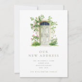 Faire-part Porte verte et Roses modernes en mouvement (Devant)