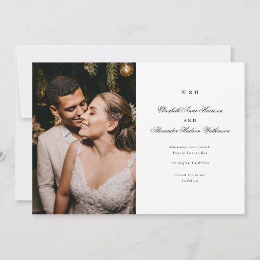 Faire-part Portes Géométriques Noir Or Foil Enregistrer La Da (Dos)