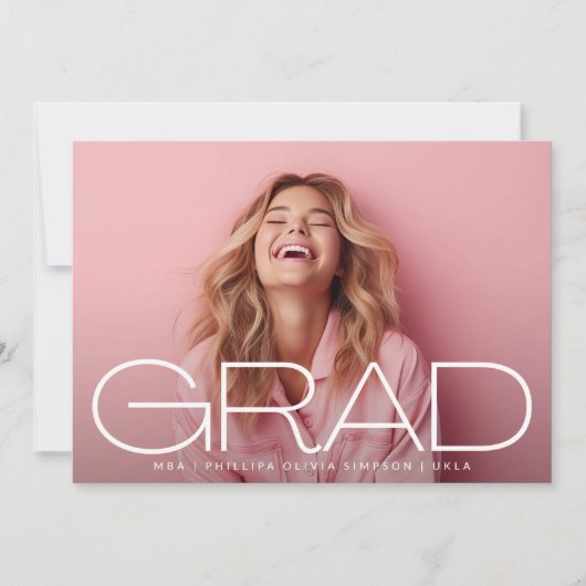 Faire-part Portrait de couverture foncé blanc Photo moderne (Devant)