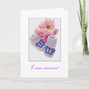 Faire-part Portugais : C'est une fille ! Menina d'uma d'É ! 1