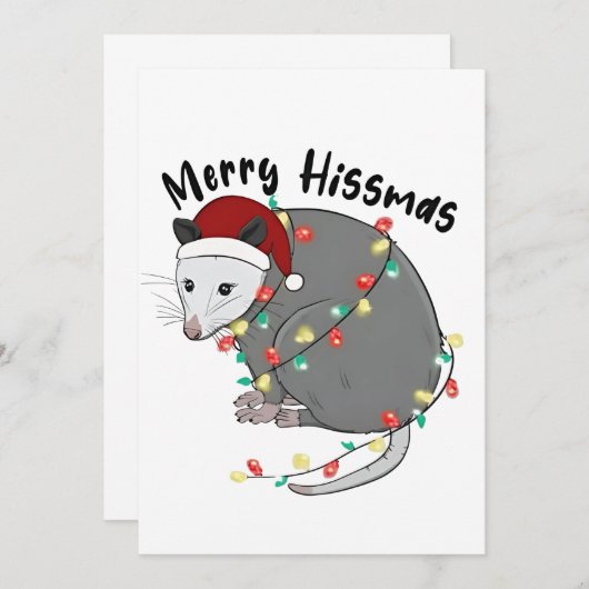 Faire-part Possum Manger Trump lumières de Noël Joyeux Hissma (Devant / Derrière)