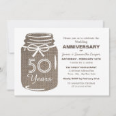 Faire-part Pot en burlap, Anniversaire (Devant)