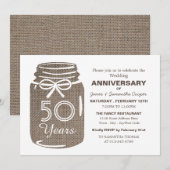 Faire-part Pot en burlap, Anniversaire (Devant / Derrière)