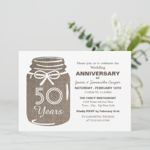 Faire-part Pot Mason Jar, Anniversaire