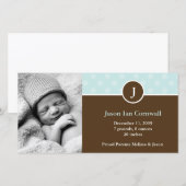 Faire-part Pots de monnaie Annonces de naissance monogrammes (Devant / Derrière)