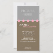 Faire-part Pots roses - Fille (Devant)