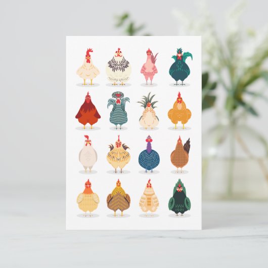 Faire-part Poulet mou (Debout devant)