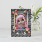 Faire-part Poupées photo bébé, personnalisées, hobby annou (Debout devant)