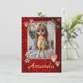 Faire-part Poupées photo bébé, personnalisées, hobby annou (Debout devant)