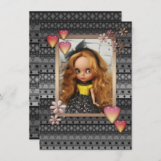 Faire-part Poupées photo bébé, personnalisées, passe-temps (Devant / Derrière)
