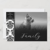 Faire-part pour animaux de compagnie noir et blanc (Devant)