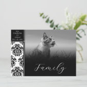 Faire-part pour animaux de compagnie noir et blanc (Debout devant)