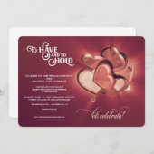 Faire-part Pour Avoir Et Pour Tenir Rose Des Coeurs D'Or Invi (Devant / Derrière)