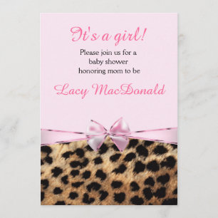 Faire-part pour Baby Shower Filles Arc-en-ciel Ros