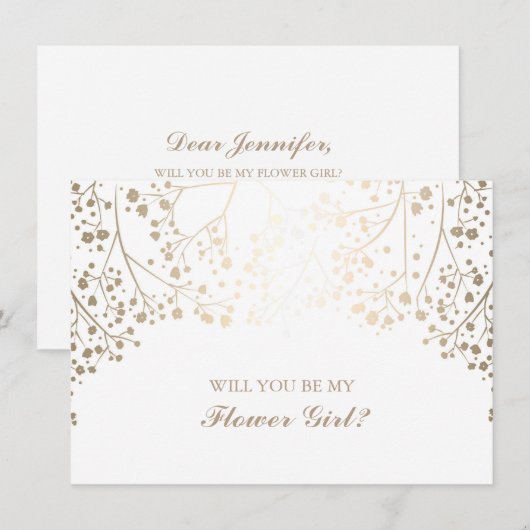 Faire-part pour fille de fleurs de mariage Baby's  (Devant / Derrière)