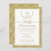 Faire-part pour les 50 ans de mariage Couronne de  (Devant / Derrière)