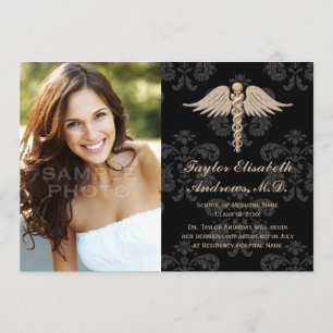 Faire-part pourpre d'obtention du diplôme de