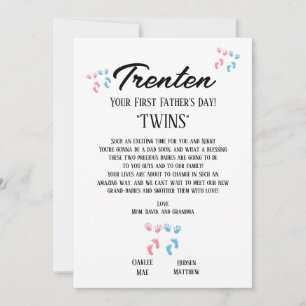 Faire-part Première Fête des pères pour jumeaux