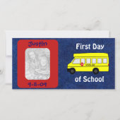 Faire-part Première journée de l'école garde personnalisée Pe (Devant)