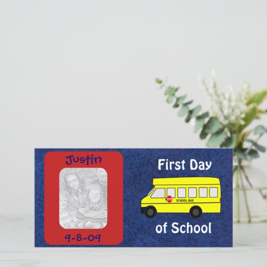 Faire-part Première journée de l'école garde personnalisée Pe (Debout devant)