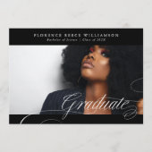 Faire-part Premium Black Calligraphy Photo College (Devant)