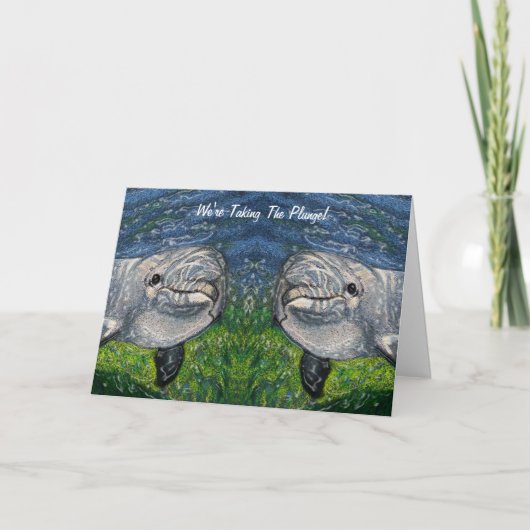 Faire-part Prendre le Plongeon : Dauphins : Sauver la date, m (Devant)