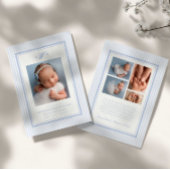 Faire-part Preppy Stripe Monogram Photo Birth Announcement