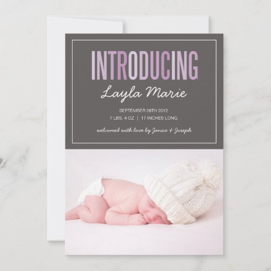 FAIRE-PART PRÉSENTATION | ANNONCE DE NAISSANCE (Devant)