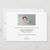 Faire-part Présentation Baby BOY Birth Custom photos de nouve (Dos)