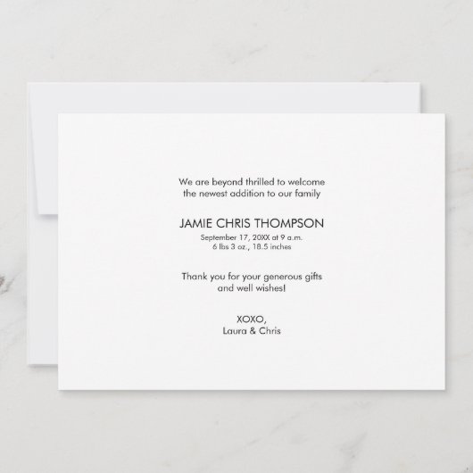 Faire-part Présentation Baby Custom Family Photo Collage Merc (Dos)