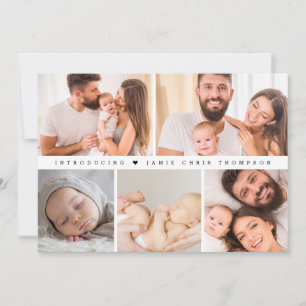 Faire-part Présentation Baby Custom Family Photo Collage Merc