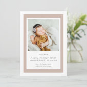 Faire-part Présentation de bébé photo Boho naissance (Debout devant)