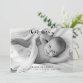 Faire-part Présentation de Black and White Nouvel Enfant Phot (Debout devant)