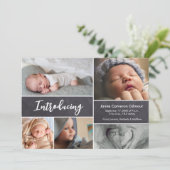 Faire-part Présentation de Handlettering script Baby photos s (Debout devant)