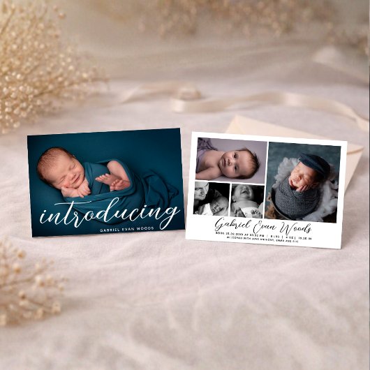 Faire-part Présentation de la naissance en collage photo avec