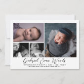 Faire-part Présentation de la naissance en collage photo avec (Dos)