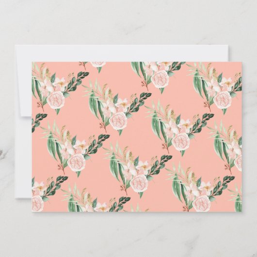 Faire-part Présentation de la naissance florale rose pâle mul (Dos)