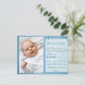 Faire-part Présentation de la nouvelle carte postale de (Debout devant)