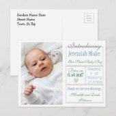 Faire-part Présentation de la nouvelle carte postale Faire-pa (Devant / Derrière)