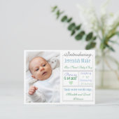 Faire-part Présentation de la nouvelle carte postale Faire-pa (Debout devant)