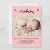 Faire-part Présentation de la petite fille avec des papillons (Devant)