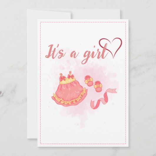 Faire-part Présentation de nouveau-né bébé fille natalité Sta (Dos)