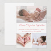 Faire-part Présentation de nouveau-né bébé fille natalité Sta (Devant / Derrière)