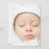 Faire-part Présentation de nouveau-né fille en photo bleu cla (Dos)