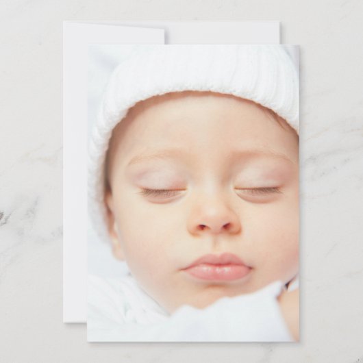 Faire-part Présentation de nouveau-né fille en photo bleu cla (Dos)