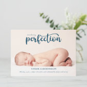 Faire-part Présentation de Perfection Simple Script Photo Nai (Debout devant)