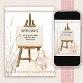 Faire-part Présentation d'Easel Baby Girl Boho Birth