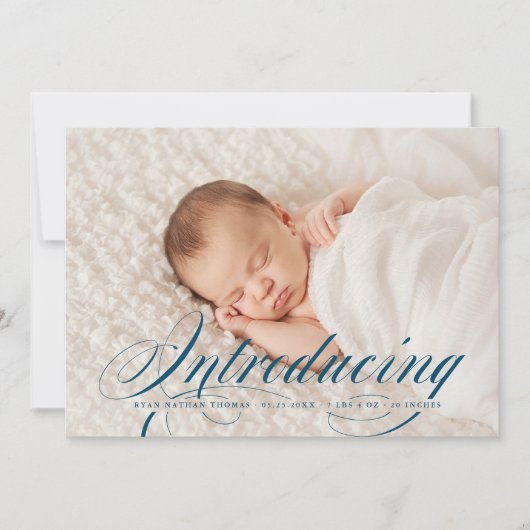 Faire-part Présentation d'Elegant Full Bleed Photo Nouveau bé (Devant)