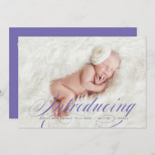 Faire-part Présentation d'Elegant Full Bleed Photo Nouveau bé (Devant / Derrière)